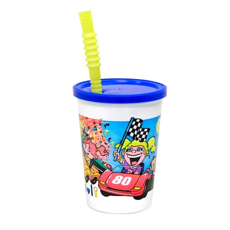 Wna-Fun Cups 12 oz. Wht Kids Cup W/Blue Lid, PK250 VK3CARS